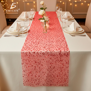 ผ้าปูโต๊ะตกแต่งยาว 10 เมตร ผ้าฝ้ายทอลายหรูหรา พร้อมงานถักโครเชต์เคลือบเงาและผ้าโปร่งพิมพ์ลายสไตล์เรียบง่ายสำหรับคริสต์มาส - Product Image 5