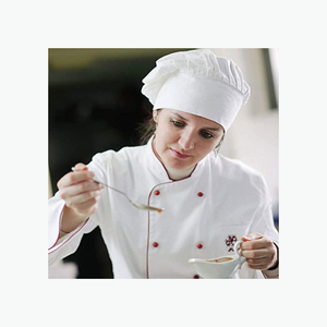 Casquette de chef de cuisine élastique réglable uniforme en coton respirant blanc pour adultes pour boulanger et cuisinier pour la maison hôtels restaurants - Product Image 1