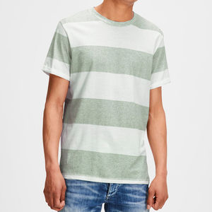 Personalizar camisetas OEM de alta calidad 100% algodón cuello redondo manga corta en blanco hombres camiseta doble Color Casual hombres camisetas verano - Product Image 1