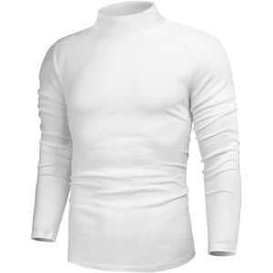 Pull en maille anti-rides d'hiver pour hommes, coupe ajustée, anti-rétrécissement, respirant, col rond, pull en polyester - Product Image 3