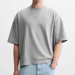 T-shirts unisexe à épaules tombantes de fabricant de vêtements lourds T-shirts de haute qualité surdimensionnés 100% coton pour hommes - Product Image 1