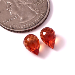 Saphir orange de laboratoire 4x6mm, taille goutte d'eau, facetté, calibré, pierre précieuse en vrac certifiée, fournisseur en gros pour la fabrication de bijoux - Product Image 1