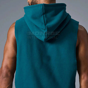 Professional Logo Custom Printed Fine Quality OEM Services Reasonable Price Latest Style <b>Sleeveless</b> <b>Hoodies</b> - Product Image 4