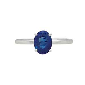Anillo Apilable de Plata de Ley con Zafiro Azul Natural, Sin Níquel, Personalizable, Joyería Elegante con Piedras Preciosas, Uso Diario para Mujer, Estilo Minimalista - Product Image 1