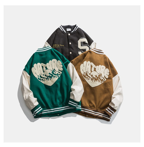 OEM Manufacturer's High Quality College <b>Baseball</b> <b>Bomber</b> <b>Jacket</b> Chenille Embroidery Custom Letterman Crop Light Stand Sporty - Product Image 4