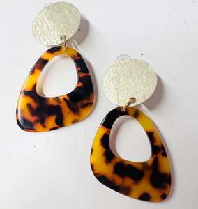 Boucles d'oreilles pendantes en résine moderne, écologiques, faites à la main, pour femmes et filles, design moucheté, bijoux tendance - Product Image 5