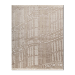 Alfombras Khidki Beige y Marrón con Patrón Geométrico, Tejidas a Mano con Lana y Seda de Bambú, 10 mm de Grosor, para el Hogar, Pasillo, Dormitorio-LRB-1818 - Product Image 1