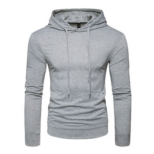 Camisetas con capucha de algodón de la mejor calidad con capucha de manga larga personalizadas de lana Lisa para hombre - Product Image 3