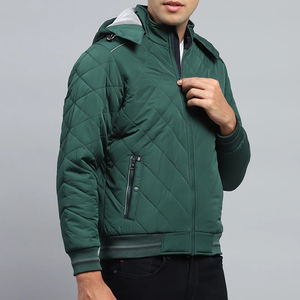 Chaqueta acolchada de lona de alta calidad para hombre, el mejor diseño 2025, cómodo cuello levantado, relleno de algodón de invierno, con capucha, grueso, servicio OEM - Product Image 4