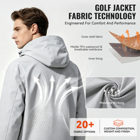 Fabricant de vestes de golf OEM ODM, logo personnalisé, veste coupe-vent légère, imperméable et résistante au vent