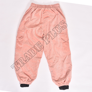 Pantalon de neige en velours côtelé rose pour femme avec poches cargo à fermeture éclair au look vintage doux Taille réglable et poignets élastiques - Product Image 2