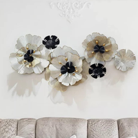 Bunga fantasi kreatif seni dinding logam buatan tangan dekoratif bunga hiasan dinding ruang tamu mode ornamen rumah