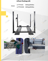 Lève-voiture de garage pour usage domestique, 4 poteaux, 3600 kg, 8000 lb, lève-voiture pour le stockage des voitures