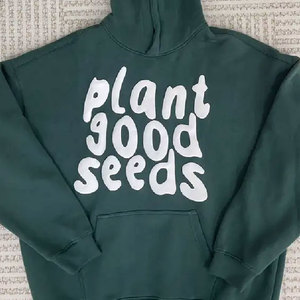 เสื้อสเวตเตอร์ผ้าฝ้ายสำหรับผู้ชายเสื้อมีฮู้ดพิมพ์ลายพัฟทำโลโก้ได้ทั้งชายและหญิง - Product Image 2