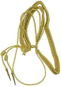 Customized Gold Lanyard Whistle <b>Cord</b> Double Tip Metallic Thread with Cotton Material for Uniforms Shoulders Ranks - Product Image 4