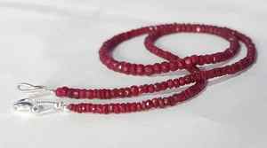 Collar hecho a mano con cuentas de rubí natural, piedras preciosas sueltas, corte Rondel, cuentas facetadas, Color rojo - Product Image 2