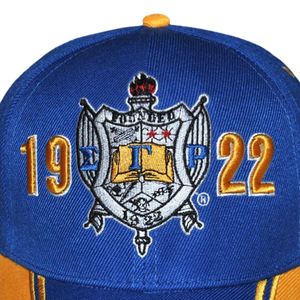 Cappello da 1922 Sigma Gamma Rho SGRho Royal Blue Gold 20 lana 80 acrilico con stemma ricamato anteriore posteriore regolabile da sorellanza - Product Image 3