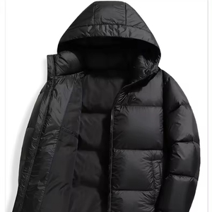 Manteau bouffant d'hiver avec logo personnalisé pour hommes veste d'automne-hiver formelle fermeture à glissière manteau en tissu de toile imperméable vêtements chauds - Product Image 5