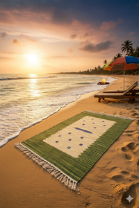 Tapis en coton tissé à la main, fantaisie, en peluche, avec revers réversible, lavable en machine, motif moderne, pour la maison, les voyages et l'exercice - Product Image 2