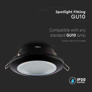 Porta faretti a LED ad incasso rotondo, nero, impermeabile, IP44, foro 70mm, per faretti a LED GU10 MR16, illuminazione a SKU-6699 - Product Image 2