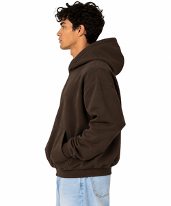 เสื้อฮู้ดดี้พรีเมียม ODM สำหรับฤดูหนาว ผ้าฝ้าย 80% โพลีเอสเตอร์ 20% น้ำหนัก 400 กรัม สีน้ำตาลสำหรับผู้ชาย เนื้อผ้านุ่มและอบอุ่น เหมาะสำหรับสวมใส่ลำลองทุกวัน - Product Image 3