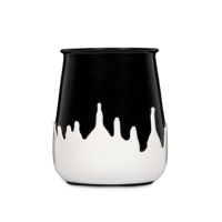 Pot Bunga Minimalis Desain Khusus Berkualitas Terbaik, Gaya Abad Pertengahan, Hitam Putih, Bahan Stainless Steel, untuk Taman Luar Ruangan dan Rumah