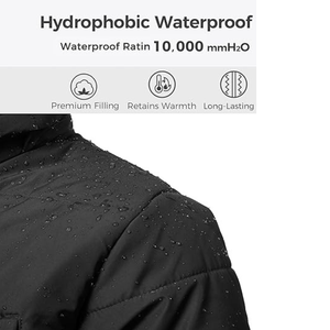 Parka pour hommes décontractée d'extérieur Snow Boys Biker Veste auto-chauffante souple à capuche - Product Image 4