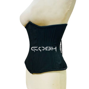 Corset en polyester noir de qualité supérieure, à armatures en acier, sous le buste - Product Image 4