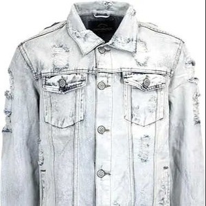Veste en jean pour homme de haute qualité avec logo personnalisé imprimé, respirante, grande taille, style streetwear, design déchiré, vente en gros pour la saison hivernale - Product Image 1