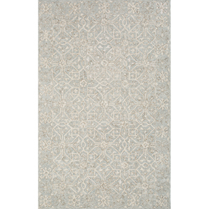 พรมขนสัตว์ทอมือสีน้ำเงินอิมาร่า ขนาด 9x12 ฟุต รูปทรงสี่เหลี่ยมผืนผ้า ลายเพชร สำหรับห้องนั่งเล่น ห้องนอน ห้องโถงวัยรุ่น เทคนิคการทอมือ - Product Image 1