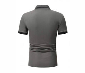 Polo 100% coton haute performance pour homme, motif solide et confortable à séchage rapide avec décoration brodée, vêtements de golf d'extérieur - Product Image 4