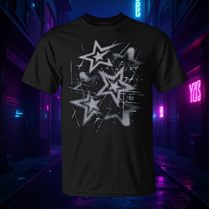 Camiseta Gráfica Vintage Cyber de los 2000s con Diseño de Estrellas Grunge Y2K, Camiseta Promocional con Diseño Gráfico Vintage Cyber de los 2000s - Product Image 3