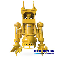 Pompes submersibles hydrauliques Hydroman pour boues, installées sur une excavatrice pour le dragage en Australie