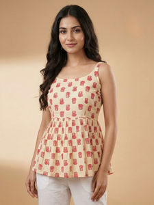 Blusas Cortas Elegantes de Algodón Estampadas para Oficina, Moda Juvenil, Estilo Hip - Product Image 4