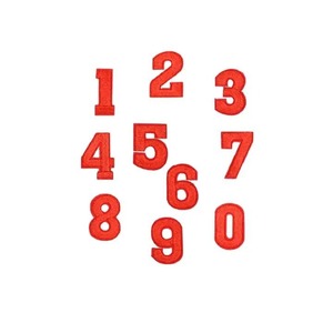 Patchs de broderie de haute qualité lettre chiffres arabes 0-9 pour patch de vêtements avec crochet et boucle pour la décoration - Product Image 4