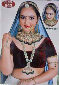 TRADICIONAL Y FANCY DISEÑADOR ANTIGUO JOYERÍA NOVIA CHAPADO EN ORO Y CZ ZIRCON BODA COLLAR DE NOVIA CONJUNTO PARA MUJERES Y NIÑAS - Product Image 2