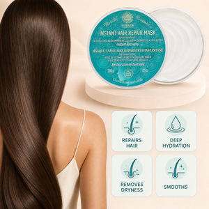 Traitement capillaire professionnel à la kératine bio, au collagène marin, à l'huile de ricin, à l'huile de coco et au beurre de karité pour cheveux secs, abîmés et cassants, nourrissant - Product Image 3