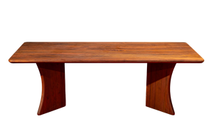 Mesa de comedor moderna de madera de nogal maciza, muebles para el hogar rectangulares para 10 personas con acabado de PU estable para uso en apartamentos o villas - Product Image 1