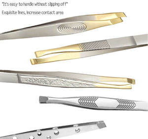 Pince à sourcils pince à pointe inclinée cheveux beauté plumeurs acier inoxydable - Product Image 5