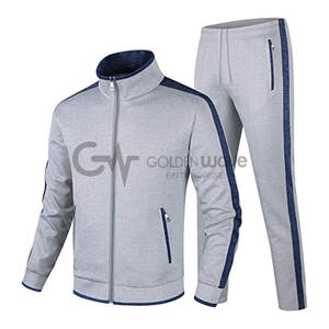 Survêtement décontracté à manches longues pour homme, ensemble de survêtement d'athlétisme, fermeture éclair complète, course à pied, Jogging, sport, veste et pantalon - Product Image 1