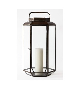 Lanterne de terrarium en métal et en verre de style campagnard américain personnalisable lanterne à bougie en verre pour la décoration de la maison - Product Image 4