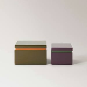 Caja de laca cuadrada brillante colorida, almacenamiento de joyas hecho a mano con caja de almacenamiento de joyas de diseño de dos tonos - Product Image 2