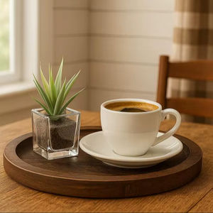 Bandeja para servir de madera de roble con esquinas redondeadas, plato de madera, tablero para servir, accesorios para espacios de trabajo hechos a mano | Refinado | - Product Image 1