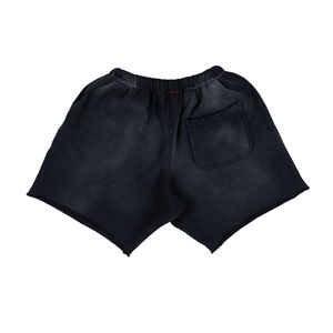 Usine directe de haute qualité hommes Fitness Shorts respirant lavé à l'acide short de bain poches Jogging motif solide 100% coton - Product Image 4