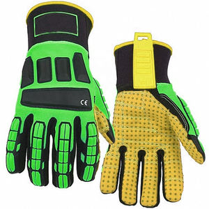 Gants de sécurité en cuir synthétique pour hommes avec logo personnalisé pour les travaux de mécanicien et de jardinage avec patch en caoutchouc - Product Image 4