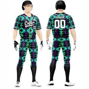 Uniformes de baseball personnalisés imprimés par sublimation HD de conception 3D 2025 uniformes de baseball pour hommes en tissu respirant de qualité luxueuse - Product Image 1