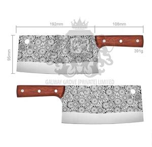 Damasco patrón láser Chef rebanador cuchillo herramienta de Metal para cortar carne hueso verduras-precio - Product Image 4