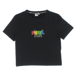 Puma Tfs Graphic Crop Top Chemises et t-shirts actifs pour femmes Couleur : Puma Black 100% authentique - Product Image 1