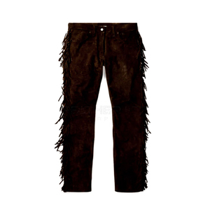 Pantalon en jean évasé à jambes larges pour hommes Pantalon en cuir personnalisé à empiècements Pantalon en denim à cloche tendance Vente en gros - Product Image 1