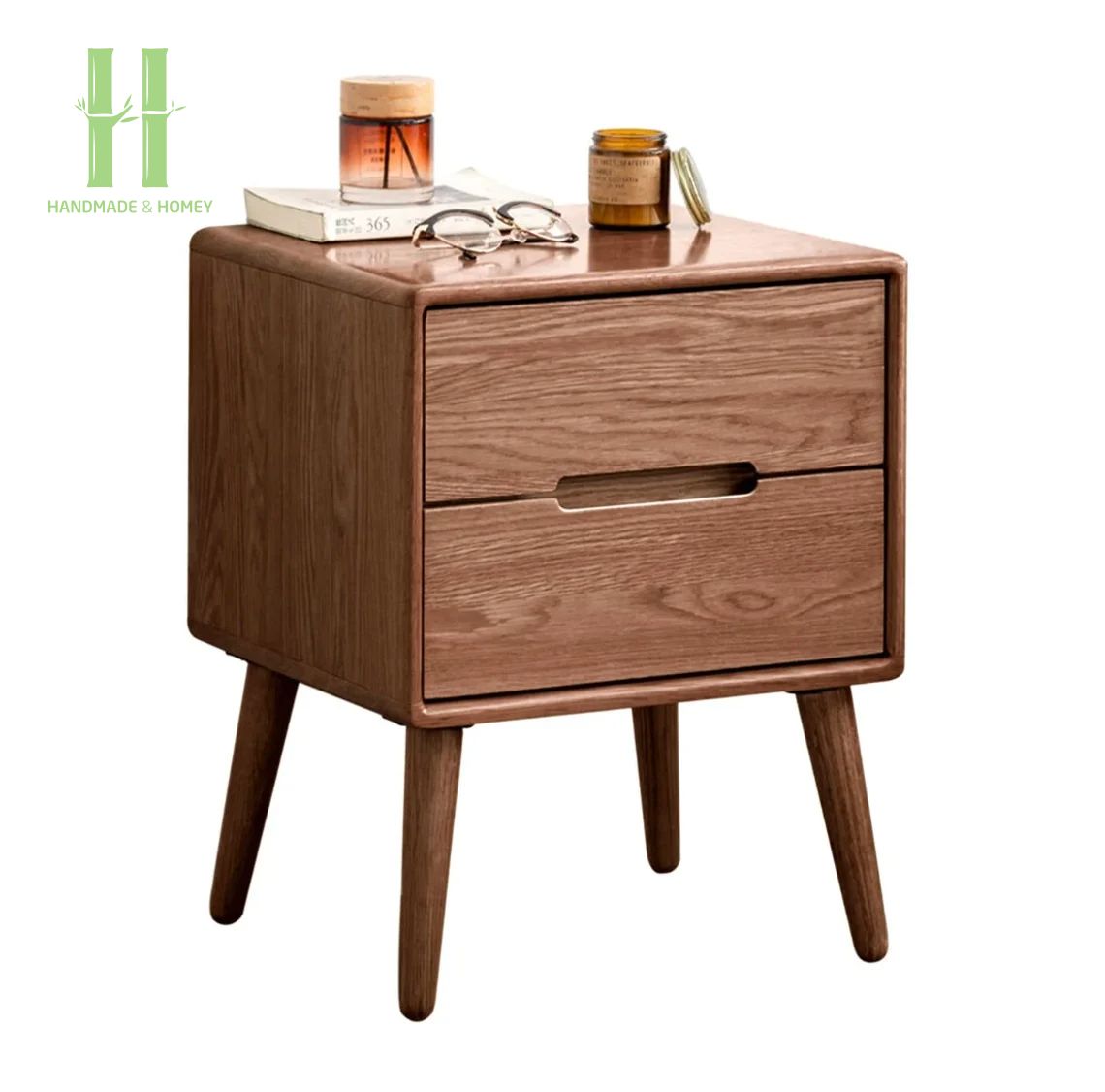 Buena elección mesita de noche de madera cerca de la cama diseño OEM personalizado hecho a mano de Vietnam muebles para el hogar